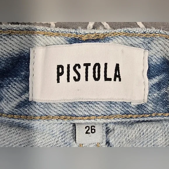 Pistola Cassie Super High Rise Straight Leg Distressed Jeans Size 26 - Picture 8 of 9